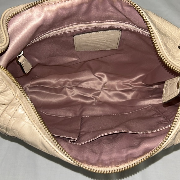 Coach F22925 Hobo Kristin Sand-light Tan-gold Exotic Embossed Leather Bag - Picture 13 of 14